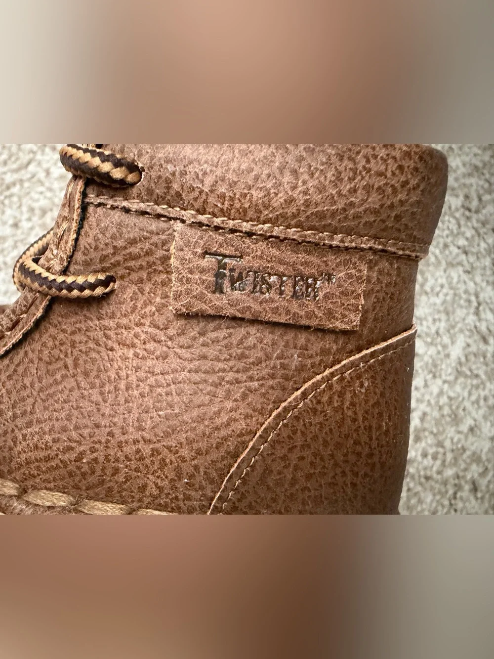Twister infant baby Brown Lace-Up‎ Moccasin Boots Sz 8.9/9